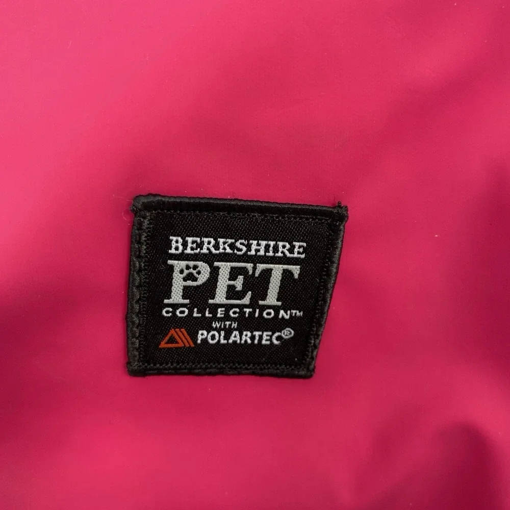 Berkshire Dog Coat MEDIUM Pink Polartec Fleece Lined Jacket Reflective Warm